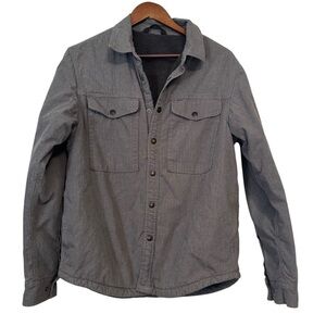 North Face Gray Sherpa Lined Shirt Jacket